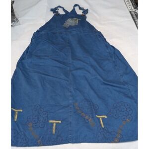 Blue Fish Clothing Jumper Dress Womens 1 Blue Excellent Hand Painted Lagenlook